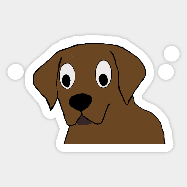 chocolate lab cartoon head second Chocolate Lab Sticker TeePublic